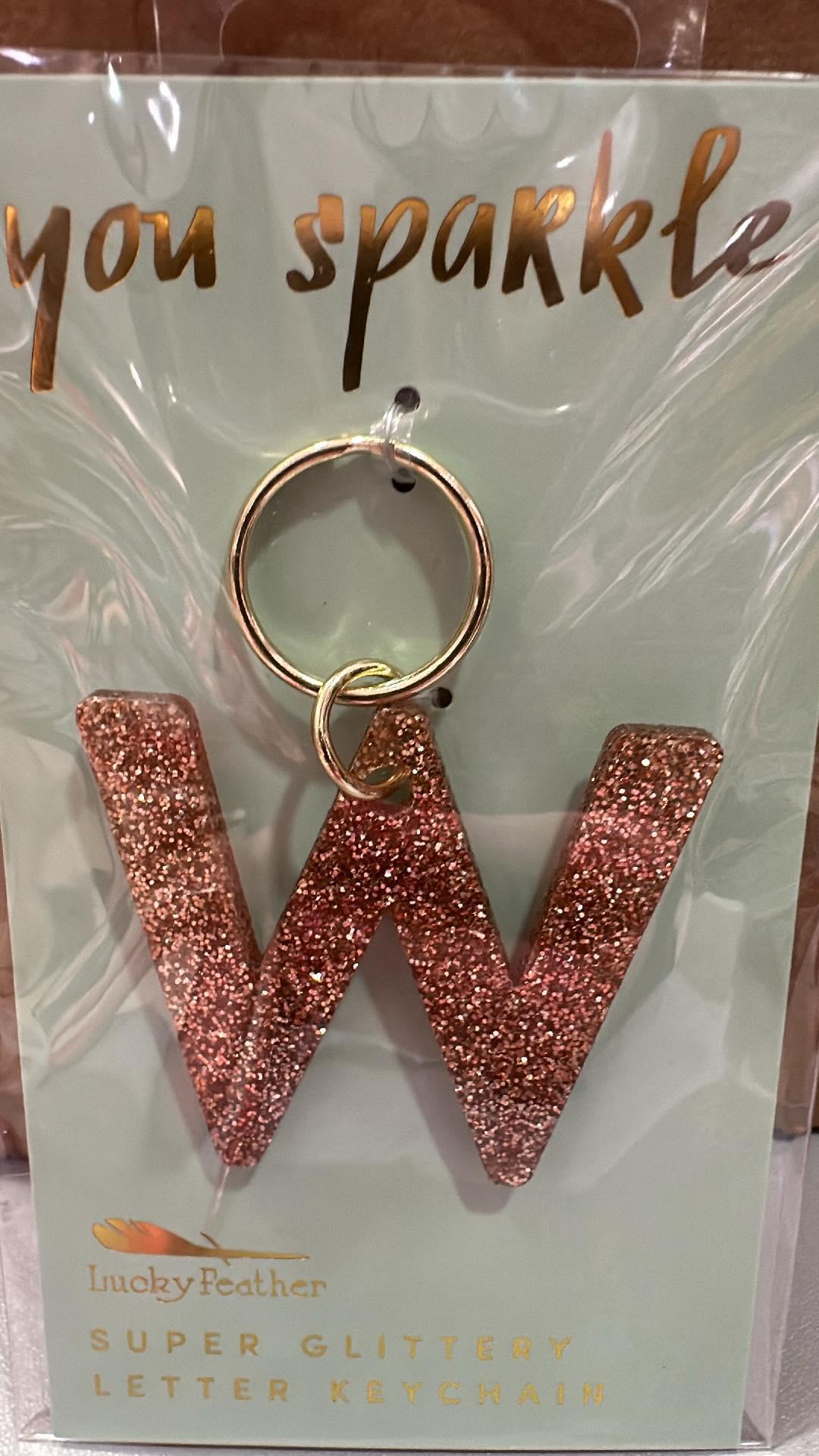 Glitter Initial Key Ring