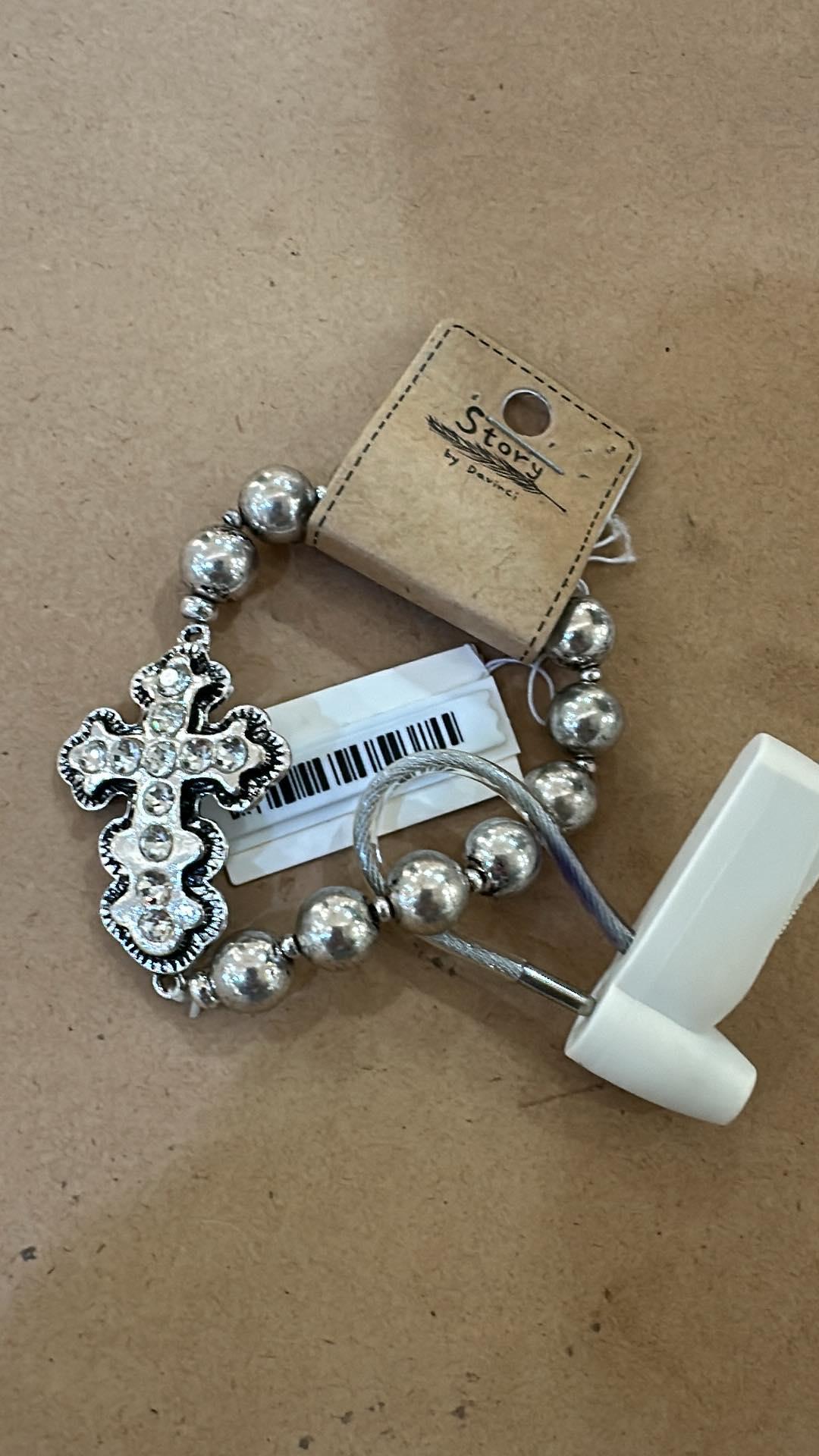 Crystal Cross Stretch Bracelet