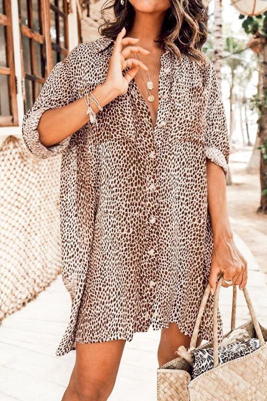 Leopard Button Down Dress