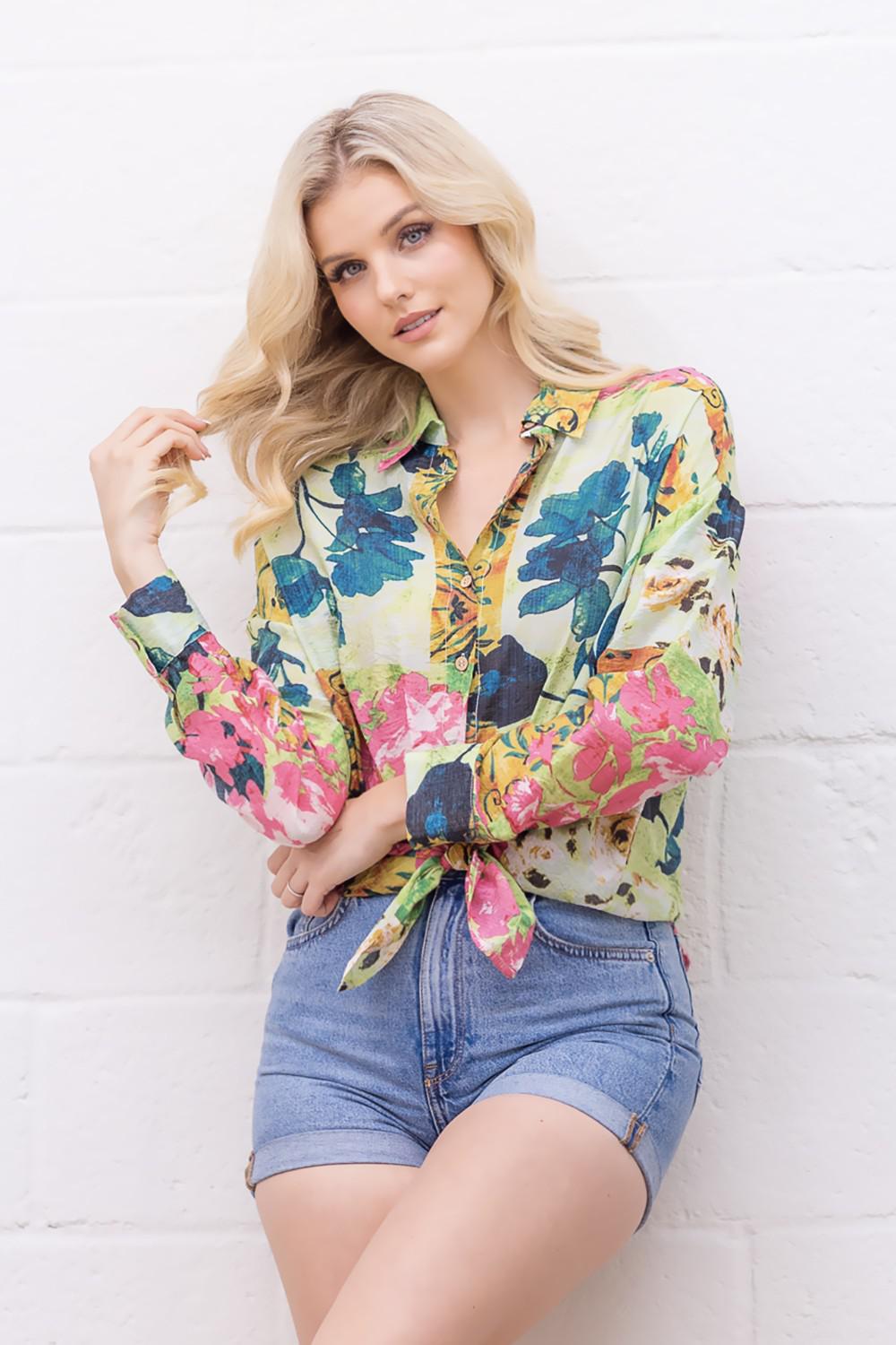 Printed Floral Long Sleeve Blouse