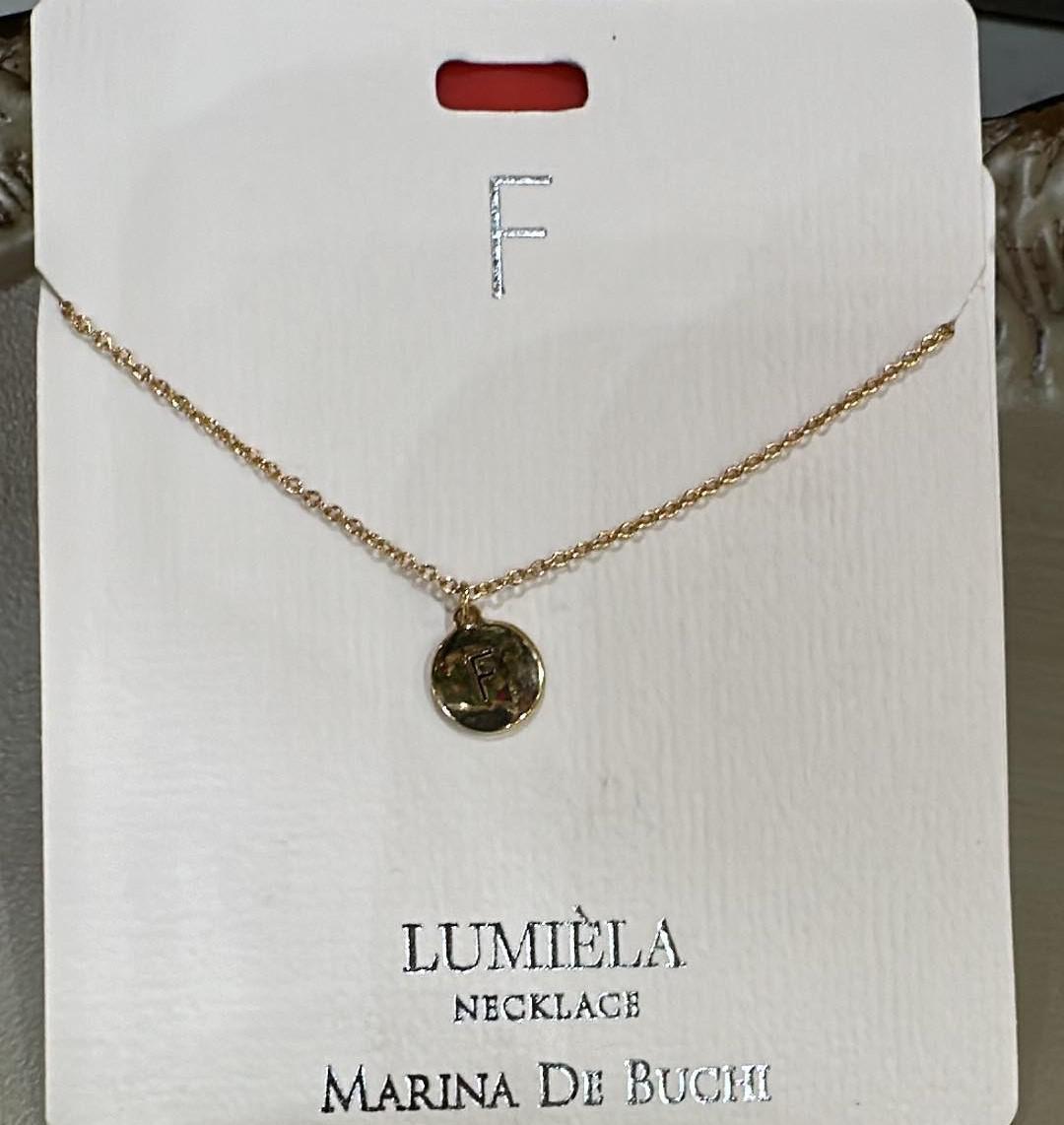 F Circle Pendant Necklace