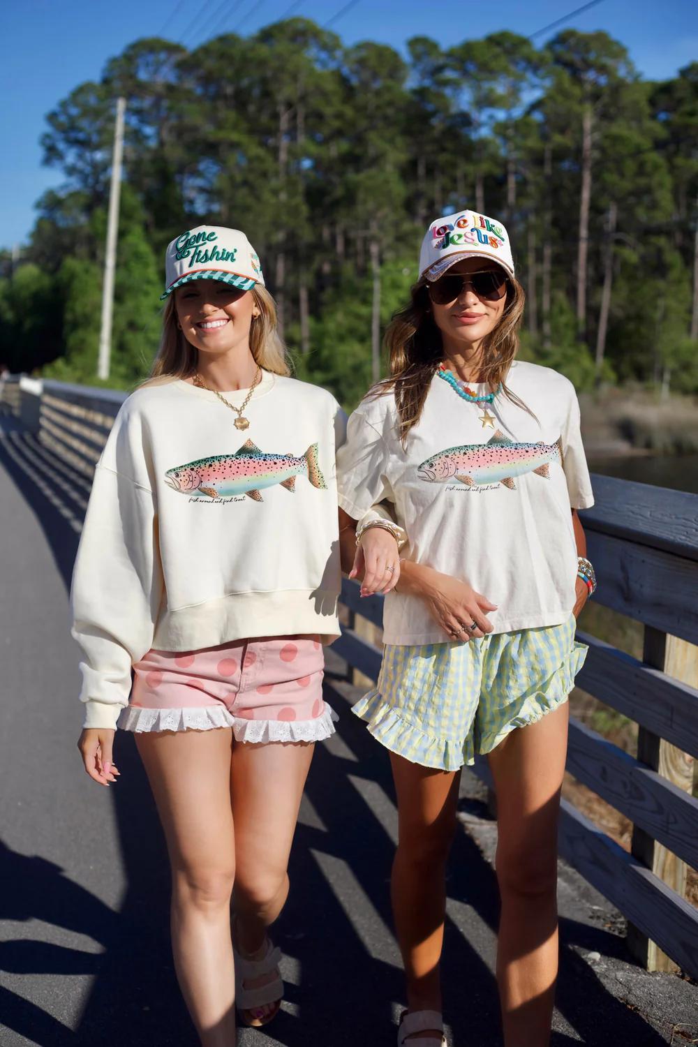 Rainbow Trout Crop Sweatshirt