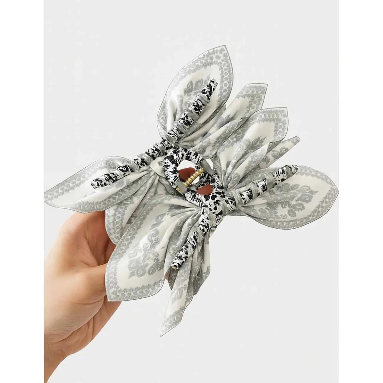 Paisley Floral Print Bow Knot Hair Clip