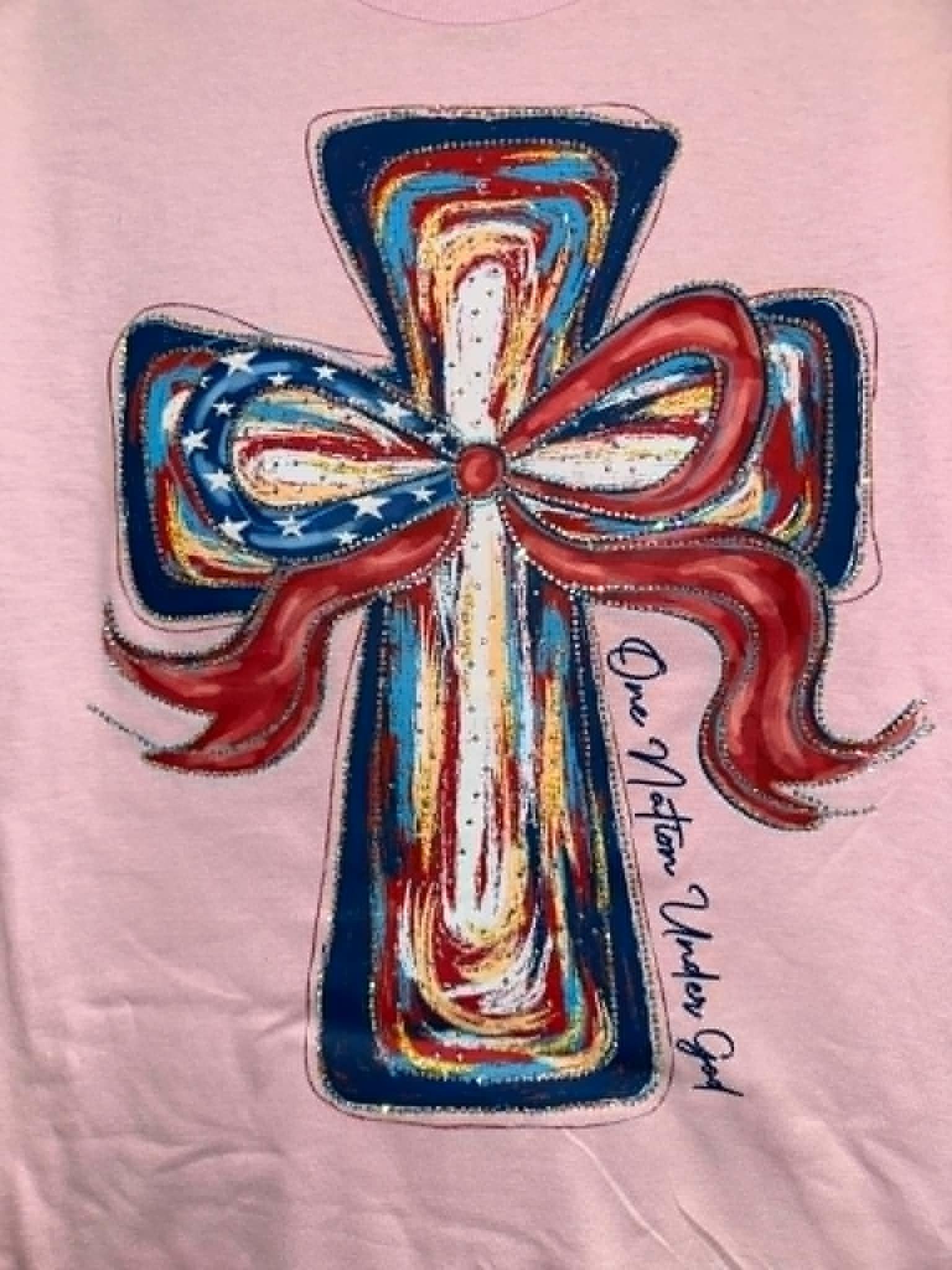 One Nation Under God Pink Tee