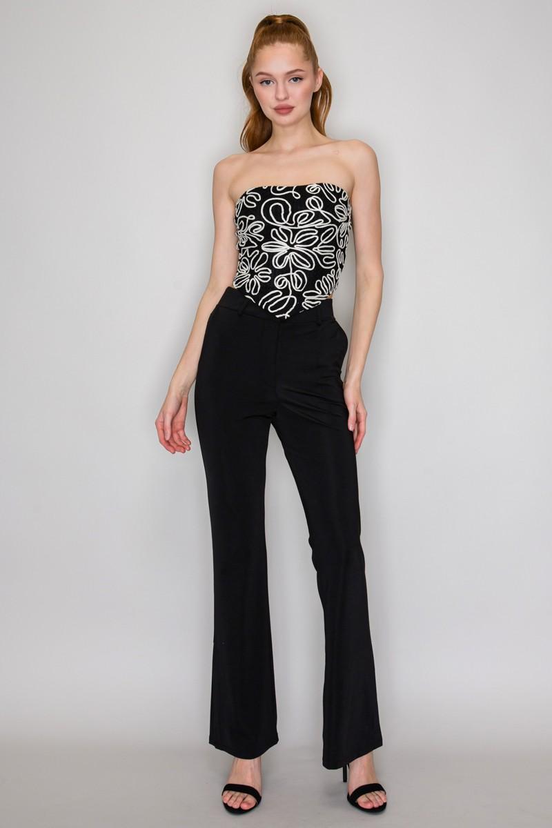 Bandeau Floral Embroidered Top