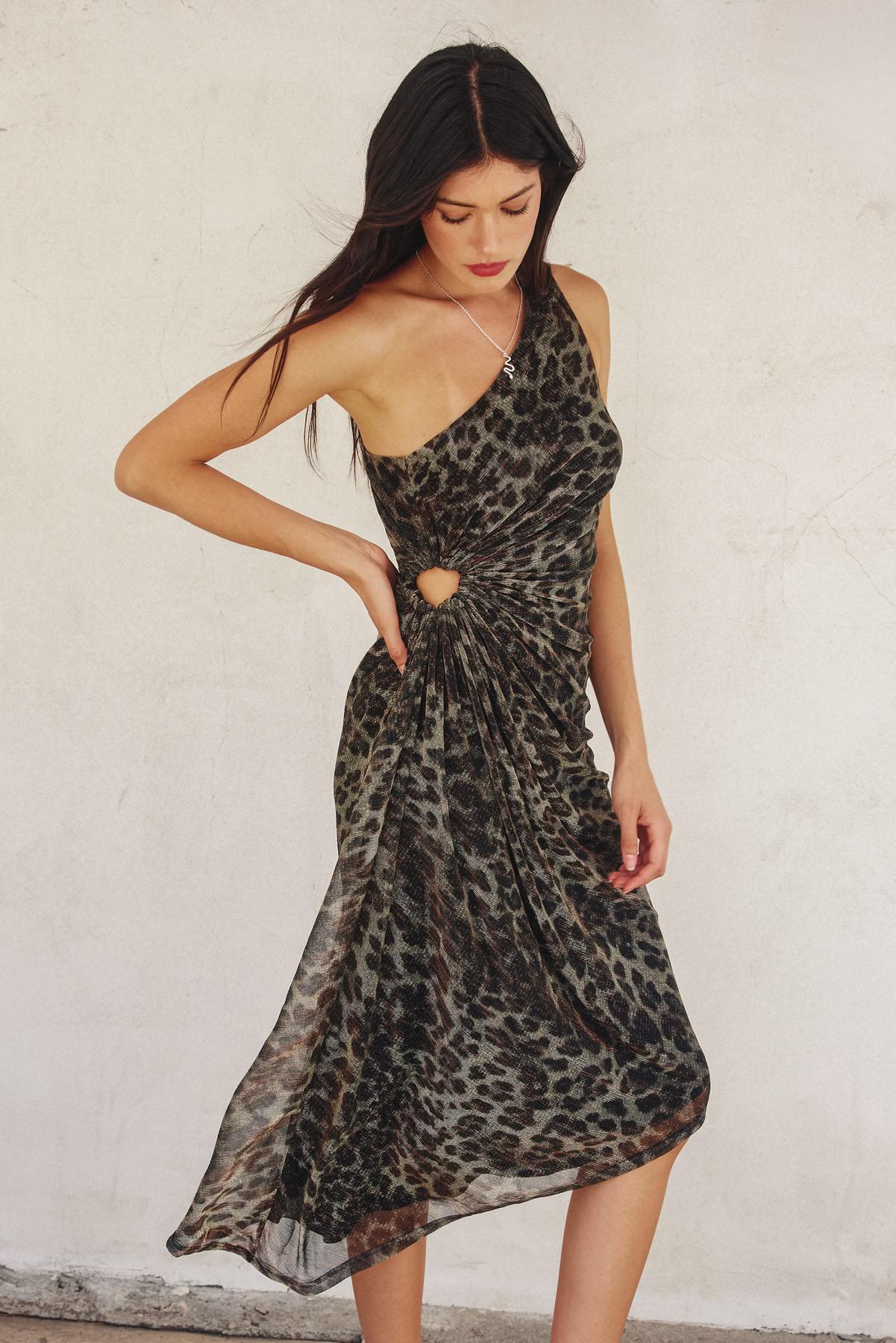 Trouble Maker Asymmetrical Midi Dress