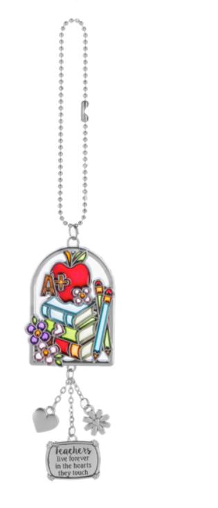 Car Charm - Teachers live forever in the hearts they touch