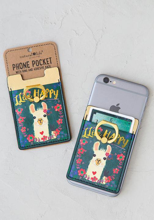 Live Happy Phone Pocket Ring