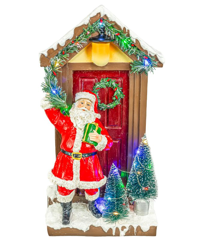 Front Door Santa Tabletop with Lights