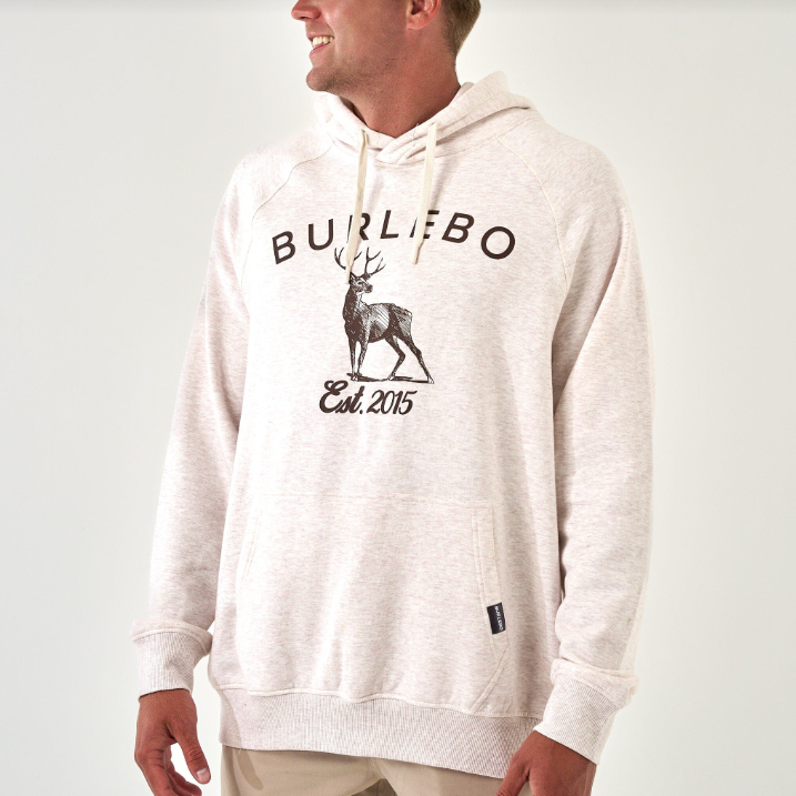 Fleece Hoodie - Whitetail Deer - Heather Oatmeal