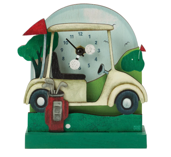 Allen Designs Tee Time Wood Desk Clock