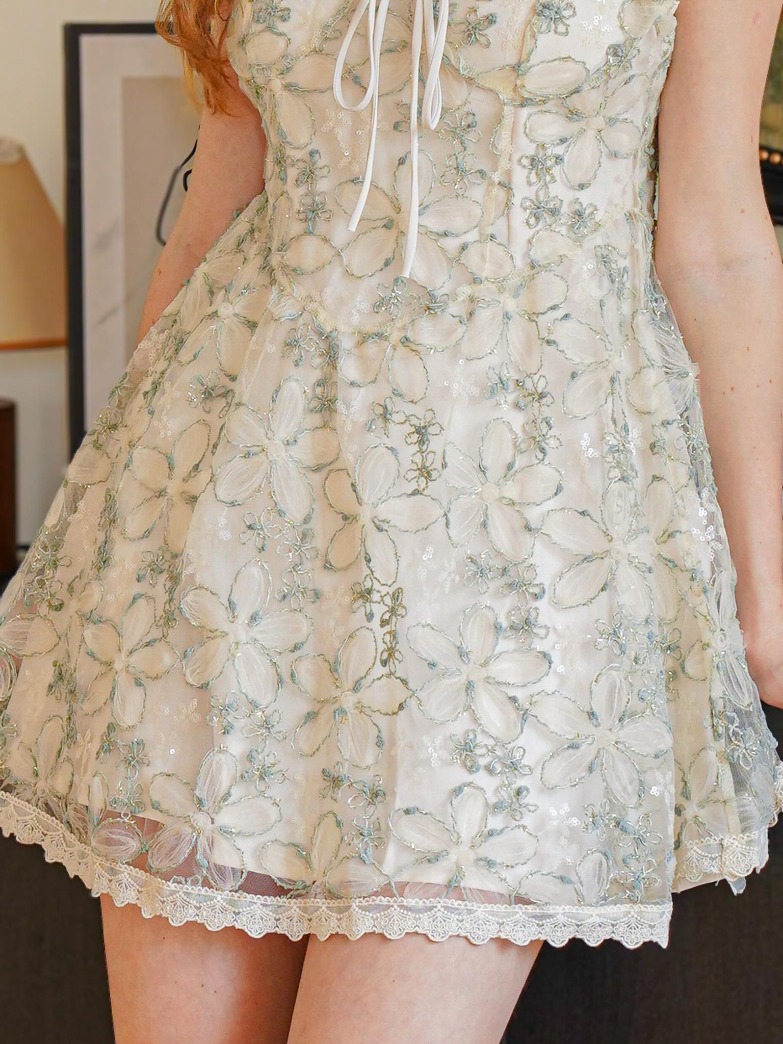 Midsummer Shimmer Floral Lace A-line Dress