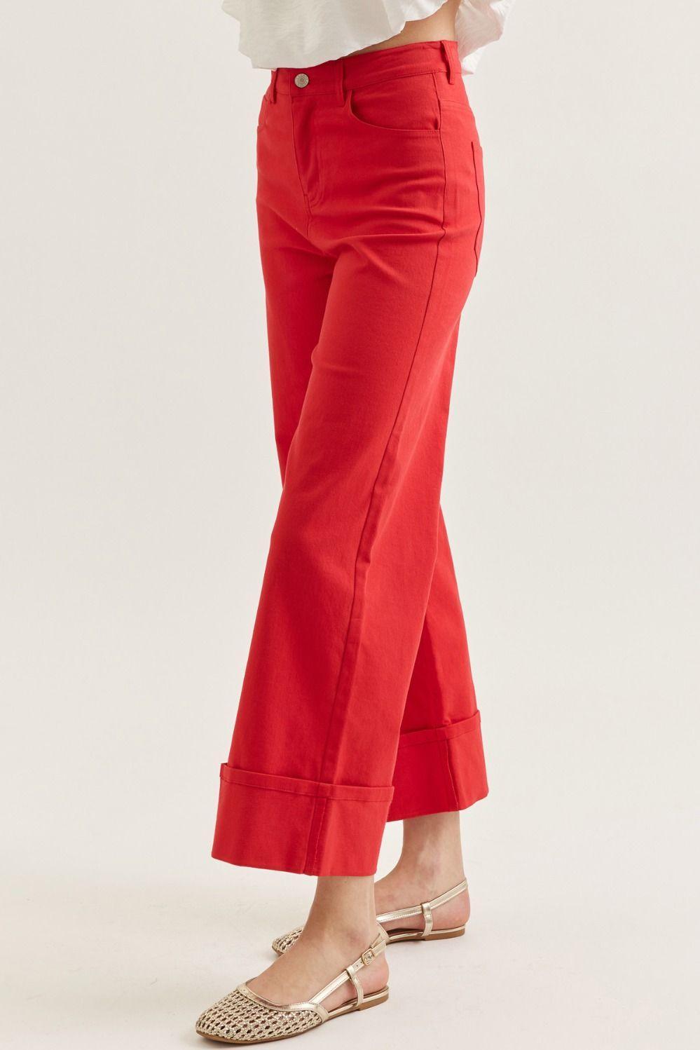 Solid Mid-Rise Ankle Length Pants