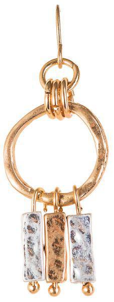 Two Tone Little Bar Hoop Earring