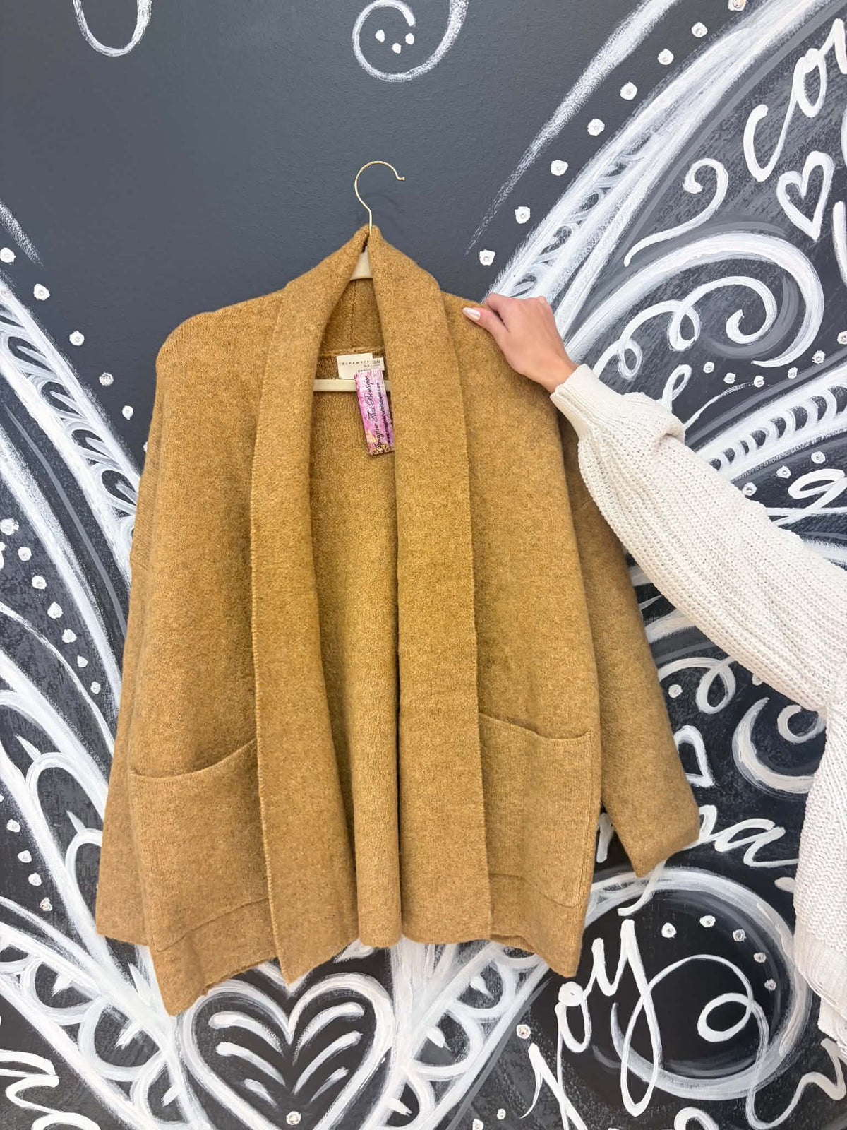 Brushed Shawl-collar Sweater Jacket