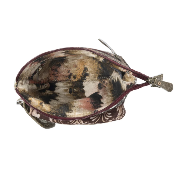 Wild Baroque Phone Crossbody in black with leather detail