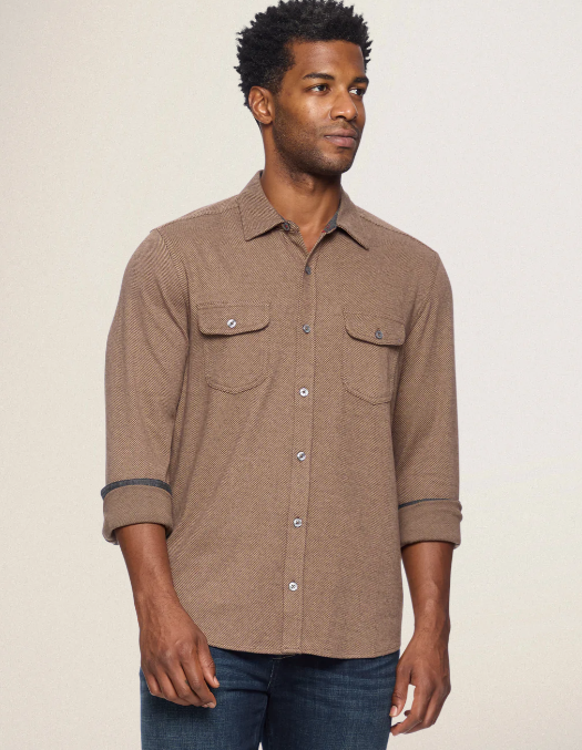 HERO STRETCH FLANNEL SHIRT - BROWN