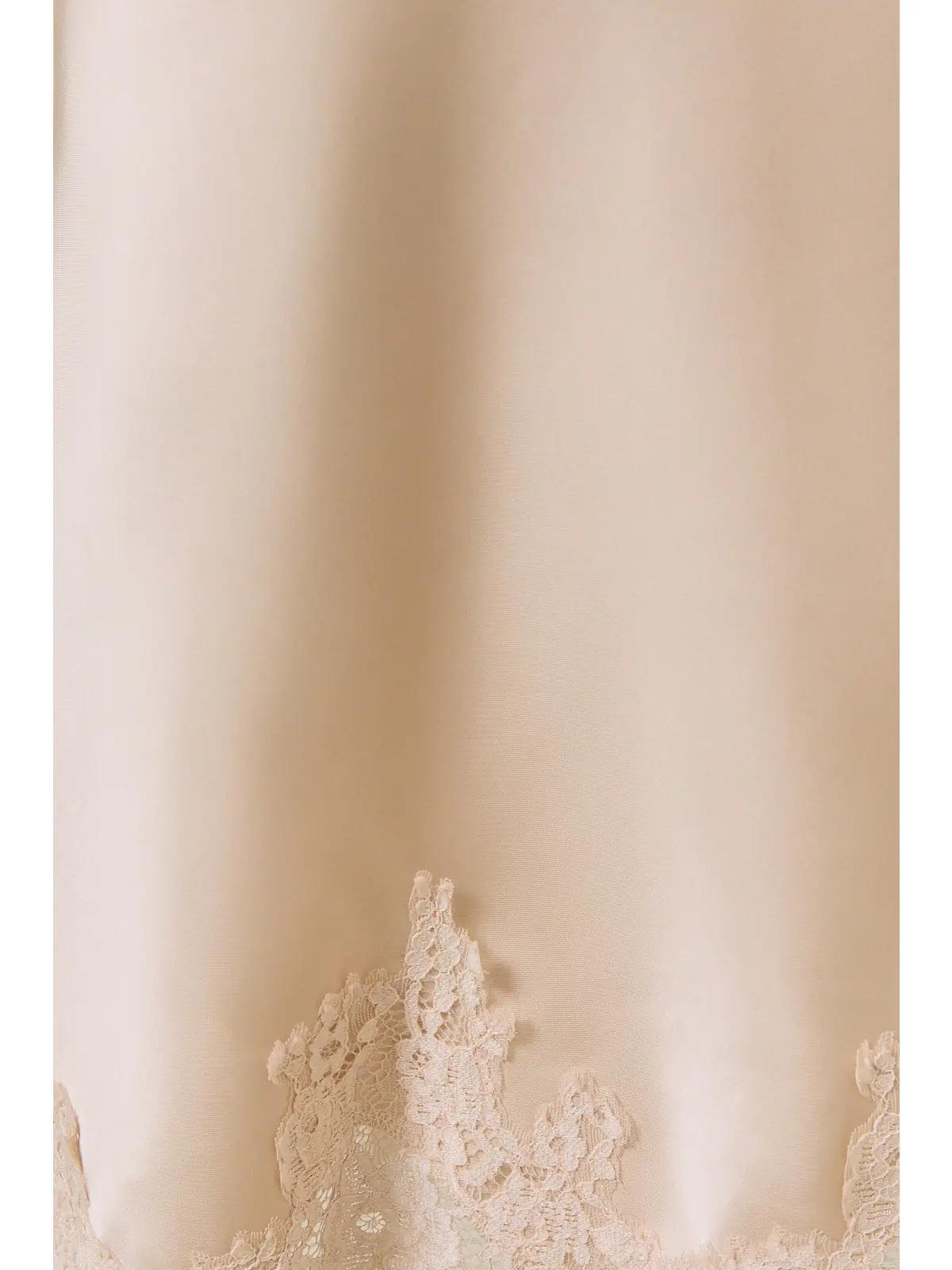 Cream Lace Trim Bias Cut Midi Skirt