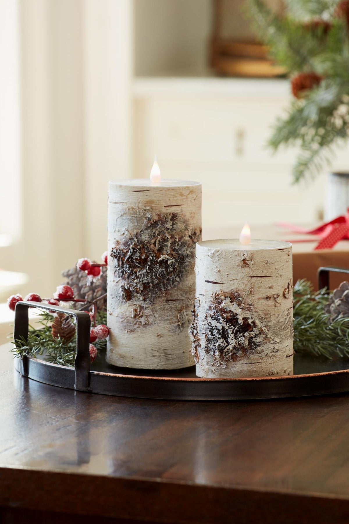 LED Birch Candle w/ Timer