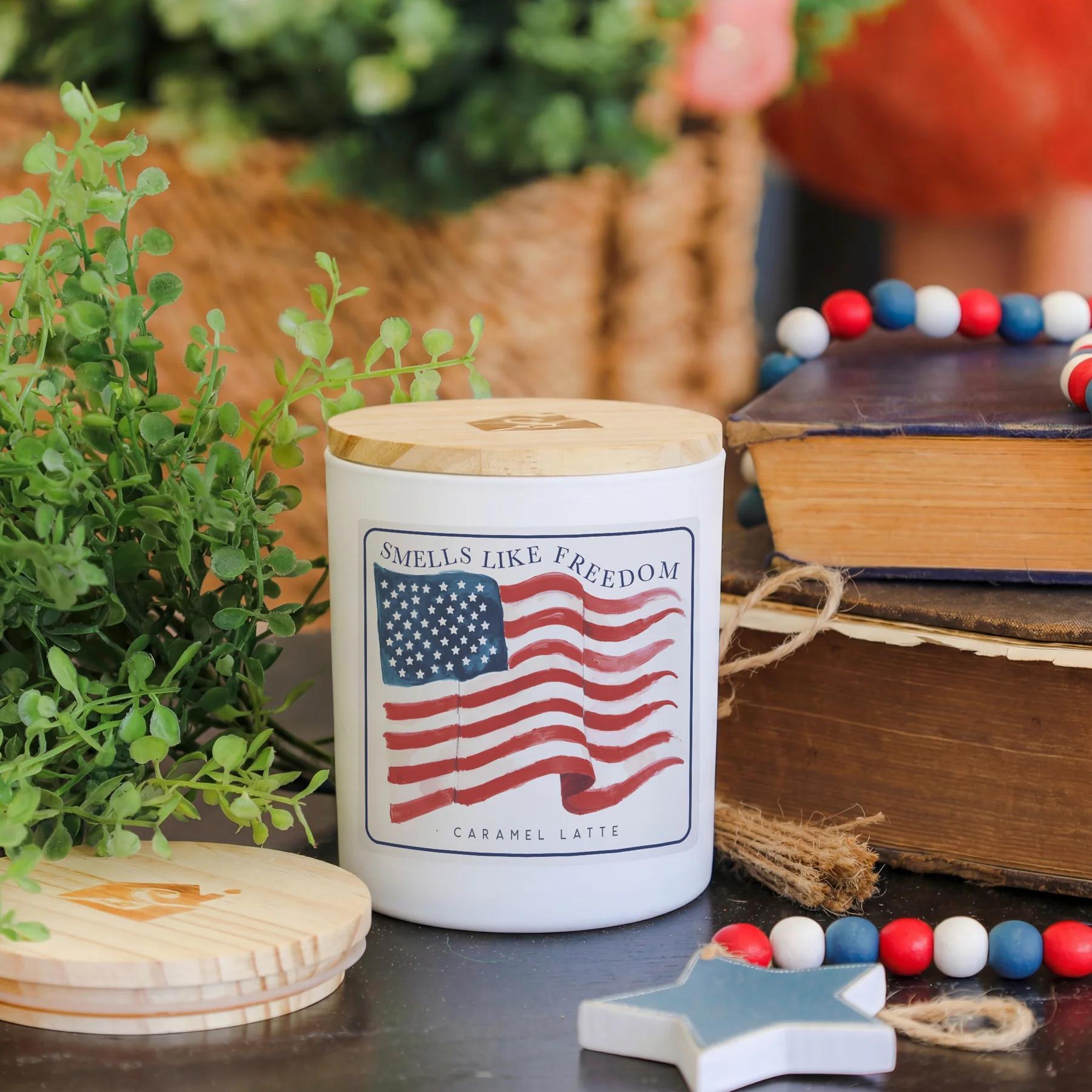 Smells Freedom Watercolor Candle