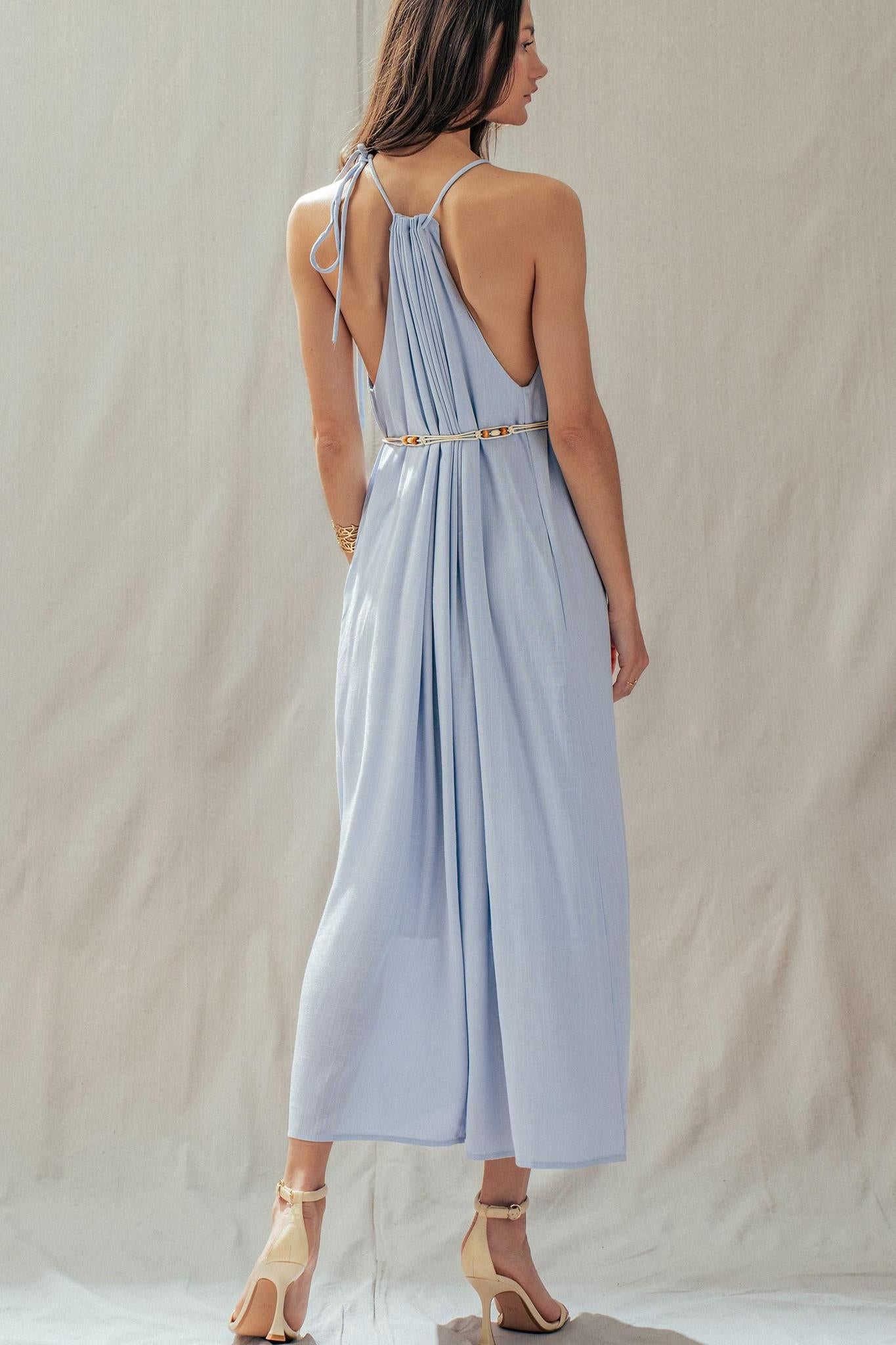 Isla Grace Beaded Halter Maxi Dress
