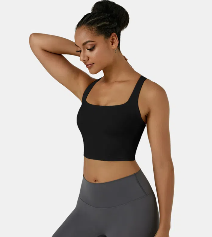 Crisscross Black Yoga Tank
