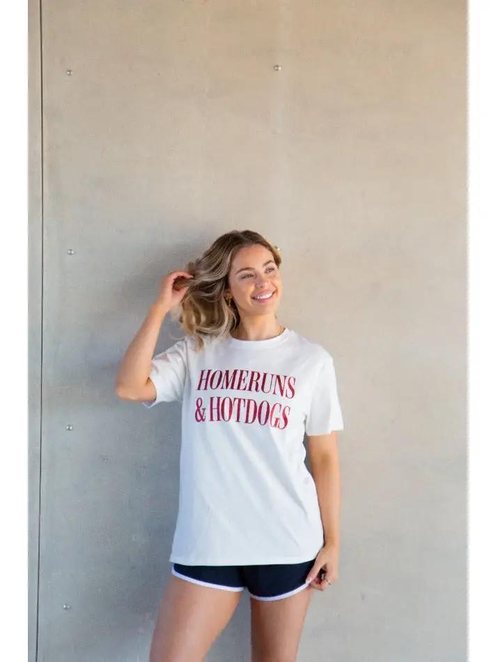 Homeruns & Hotdogs White T-Shirt