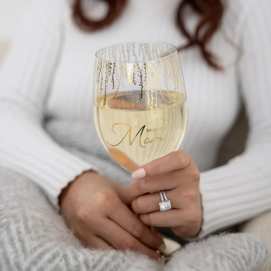 Mom Gift Boxed 19 oz Crystal Wine Glass