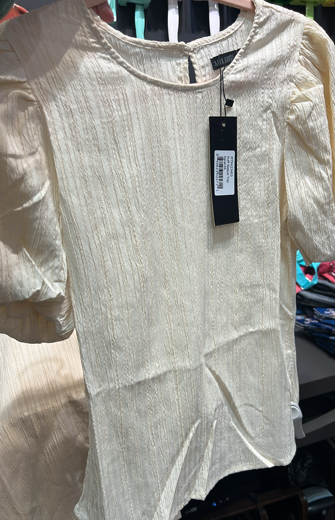 Cream Puff Sleeve Top