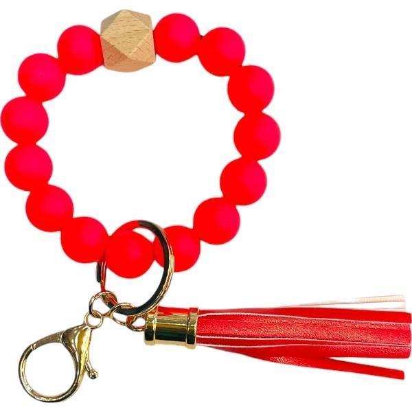 Silicone Ball Bracelet Keychains