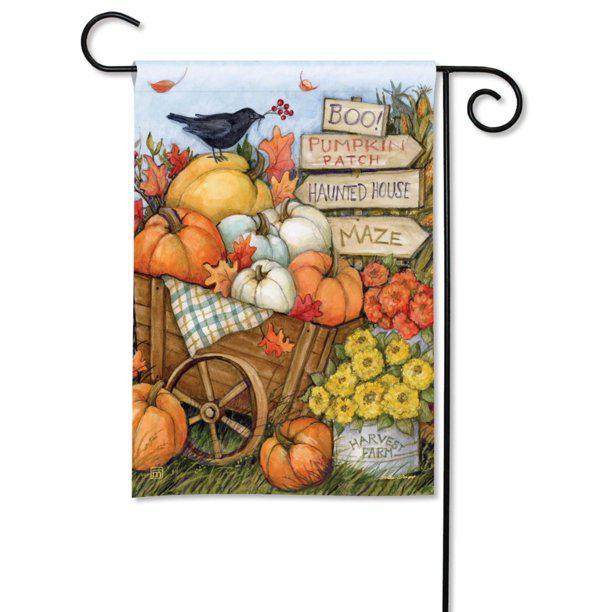 Fall Wheelbarrow Garden Flag