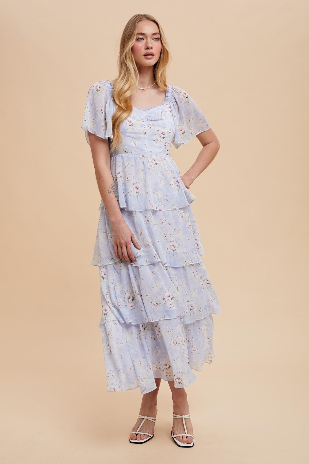 Floral Tiered Flounce Dress