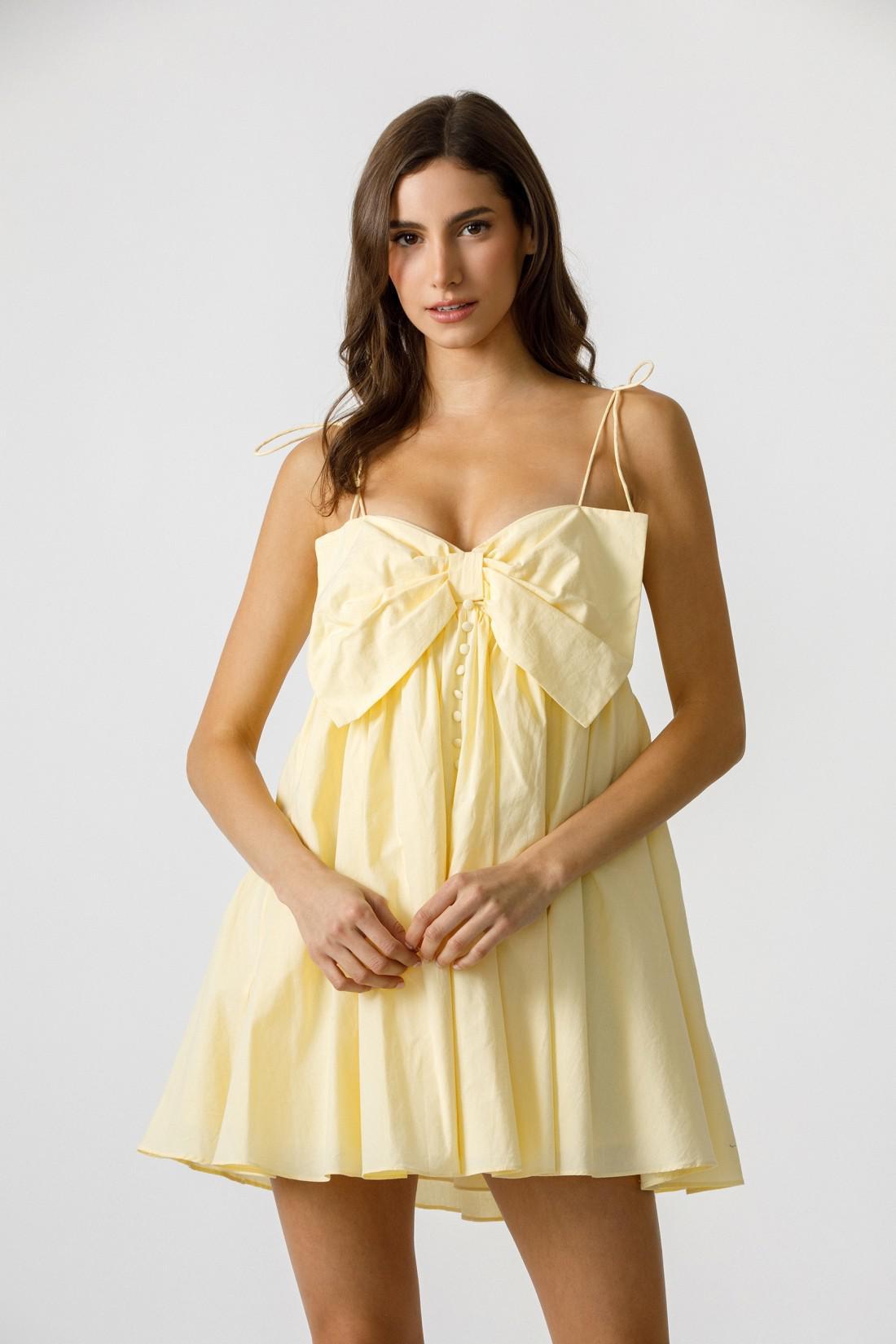 Sunny Monochromatic Bow Dress