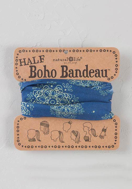 Indigo & Cream Mandala Half Boho Bandeau