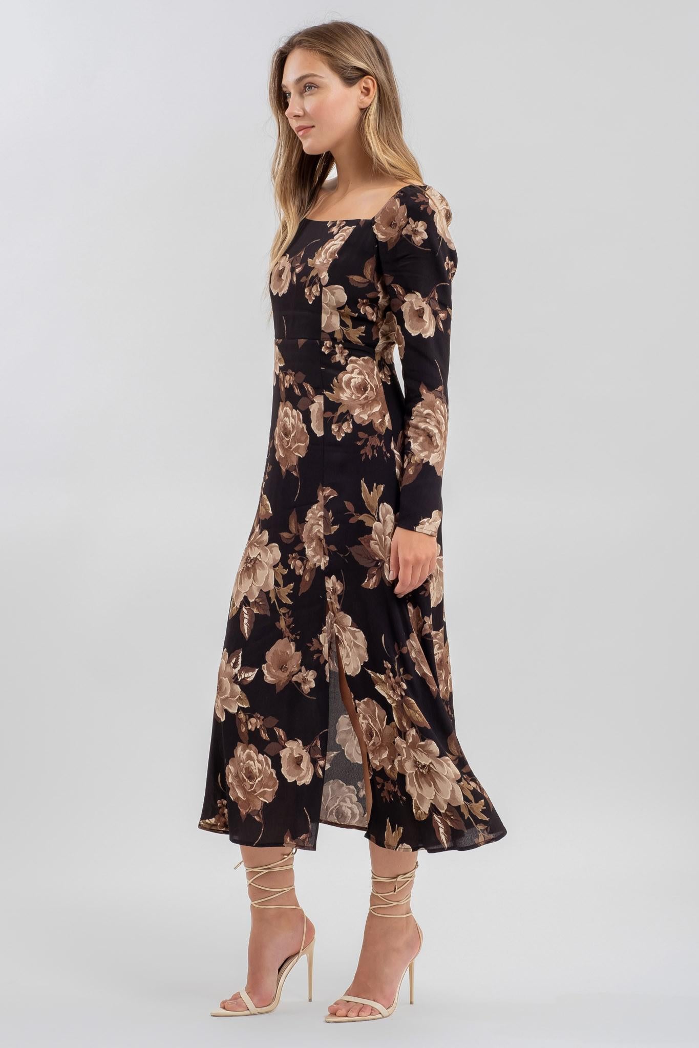 Floral Square Midi Dress