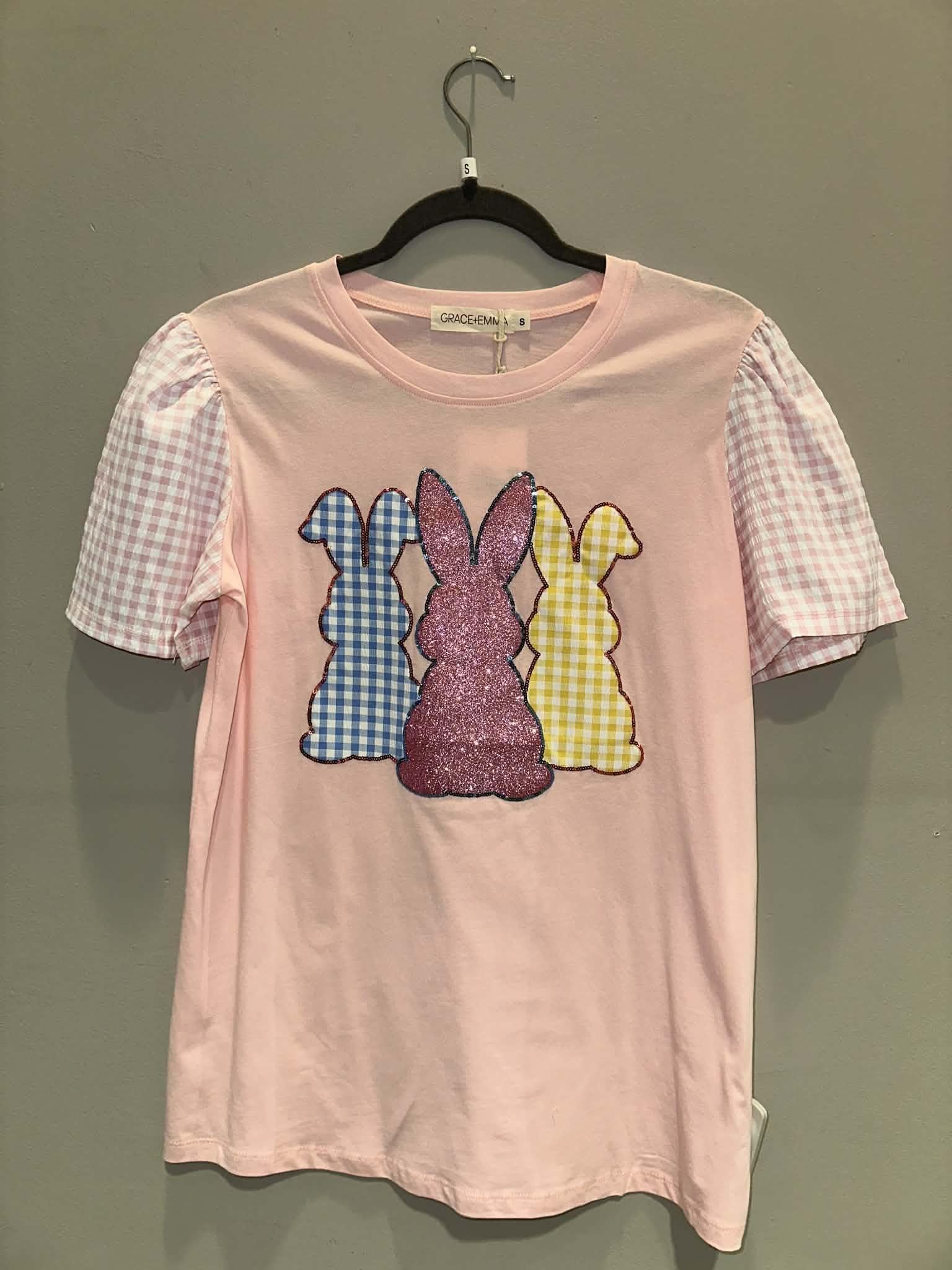 Bunny Patches on Pink Princess Top