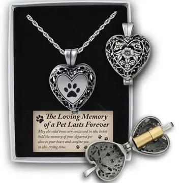 Paw Print Heart Locket