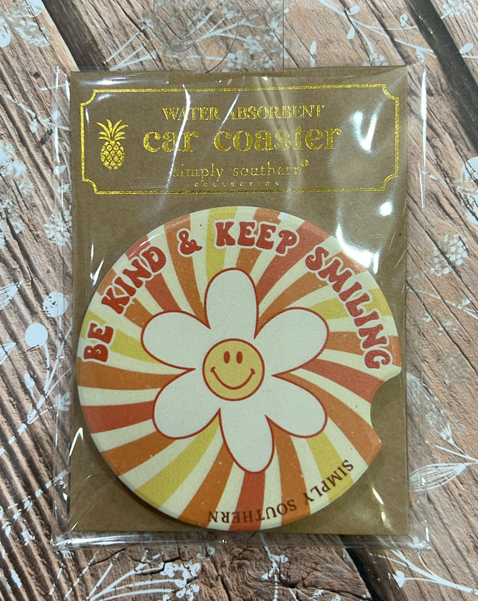 Simply Southern Be Kind & Keep Smiling Car Coaster