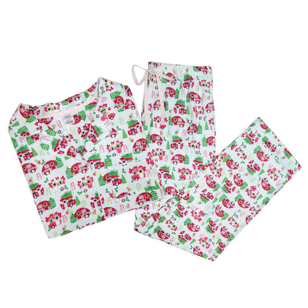 Jolly Journey Button Down Loungewear Set