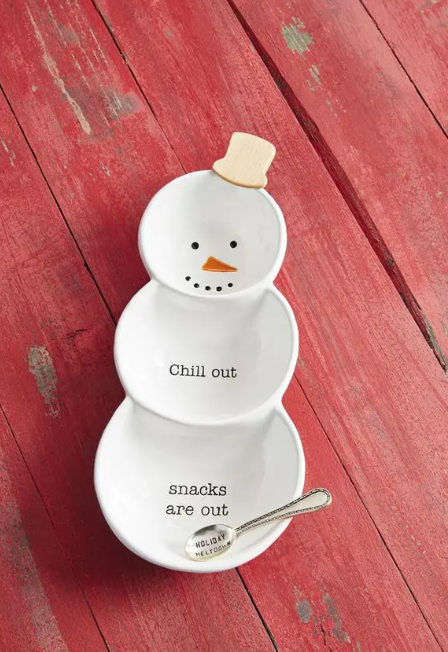 Snowman Triple Bowl Set