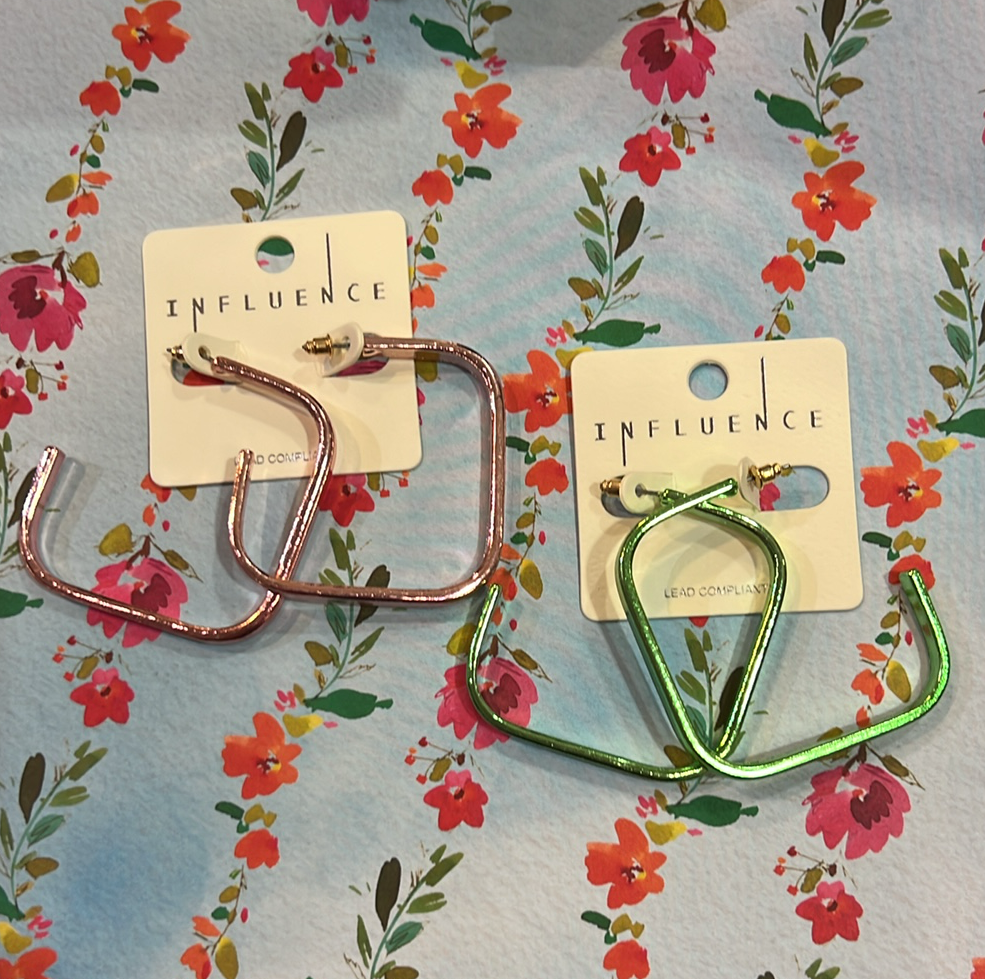Electric Square Hoop Earrings