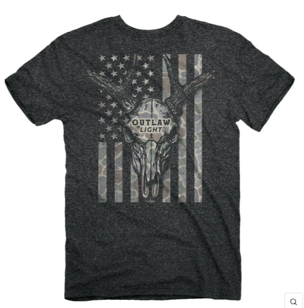 Outlaw Light - USA Camo Skull T-Shirt
