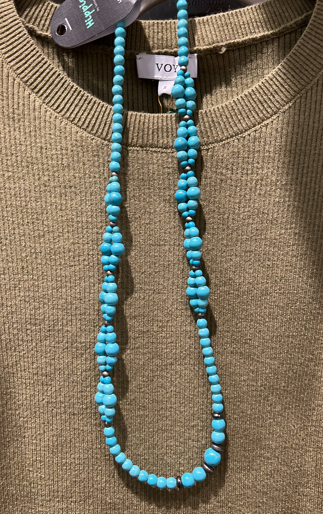 Turquoise Long Beaded Necklace