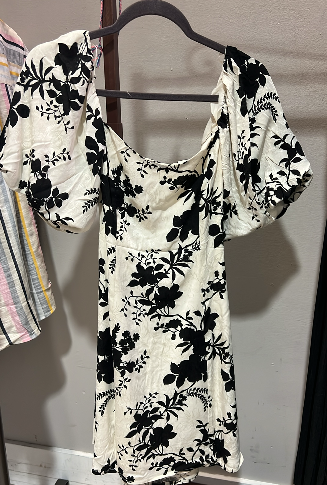 Black Floral Ivory Dress