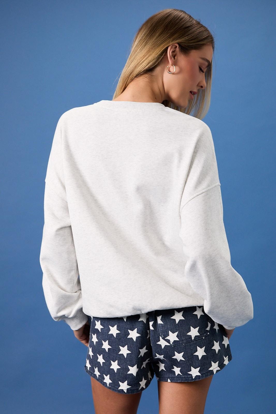 "USA" Embroidery Sweatshirt