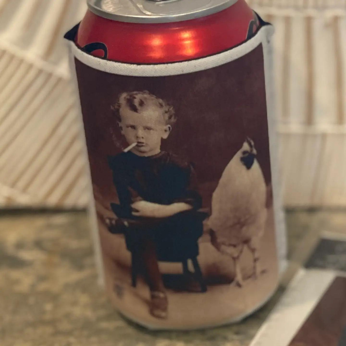 "Smoking with Chicken" Neoprene Can Sleeve