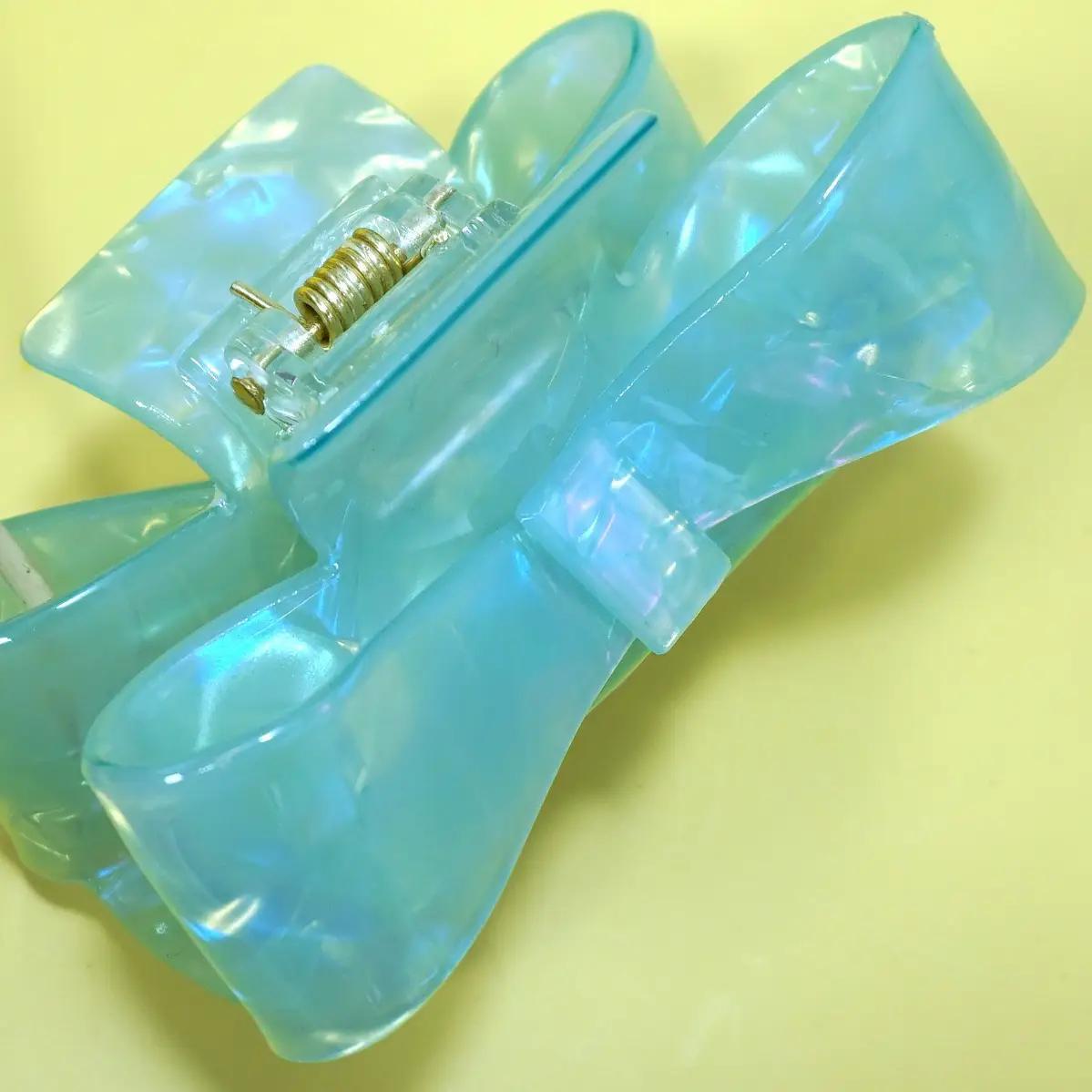 Bow Pvc Acrylic Hair Claw Clips