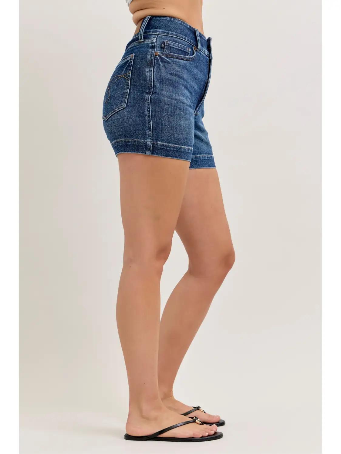 Judy Blue Tummy-Control HW Slim Shorts
