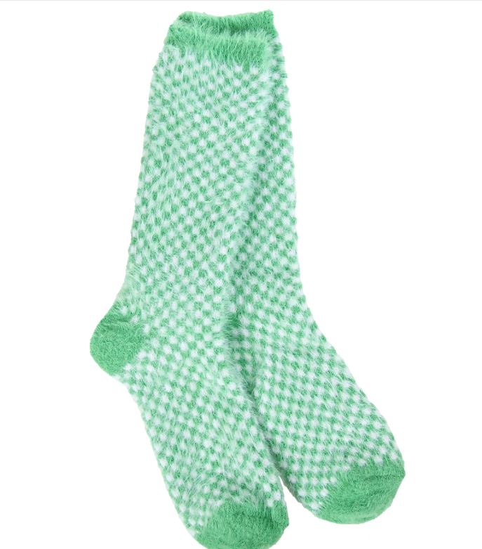 Holiday Green Check Crew Socks