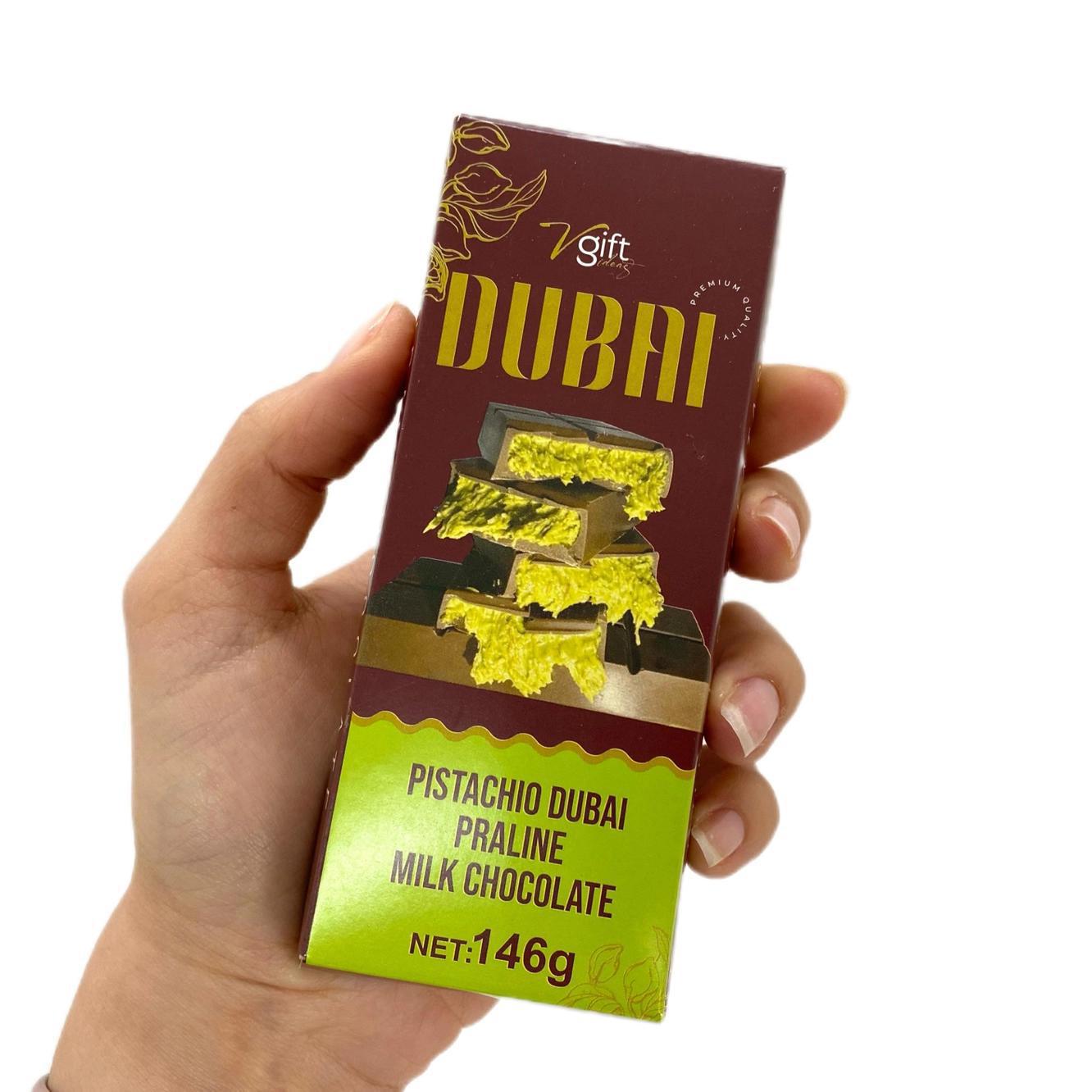 V-Gift Pistachio Praline Dubai Chocolate Bar – 146g